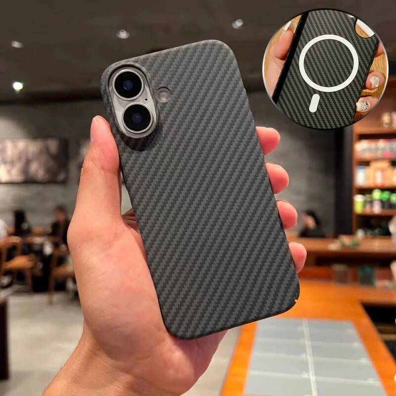 Luxury Ultra Thin Carbon Fiber Kevlar Hard Magsafe Case For iPhone 17 Air 16 15 14 Plus 13 12 11 Pro Max Magnetic PC Cover