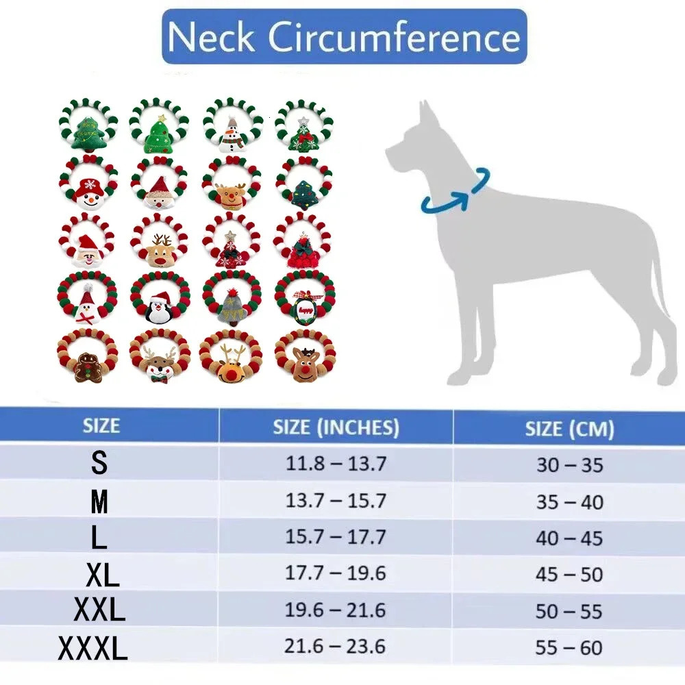 30pcs Christmas Pet Dog Bow Tie Santa Claus Style Hair Ball Necklace Collar Pet Dog Cat Bowties Necktie Dog Grooming Accessories 251110