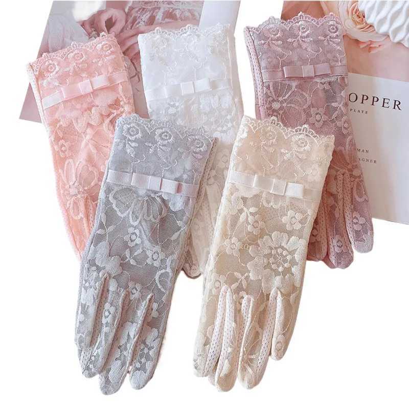 Summer Driving Fashion Women Gloves Sunscreen Lace Gloves UV Protection Sexy Soft Full Finger Wedding Gloves Girls L251110