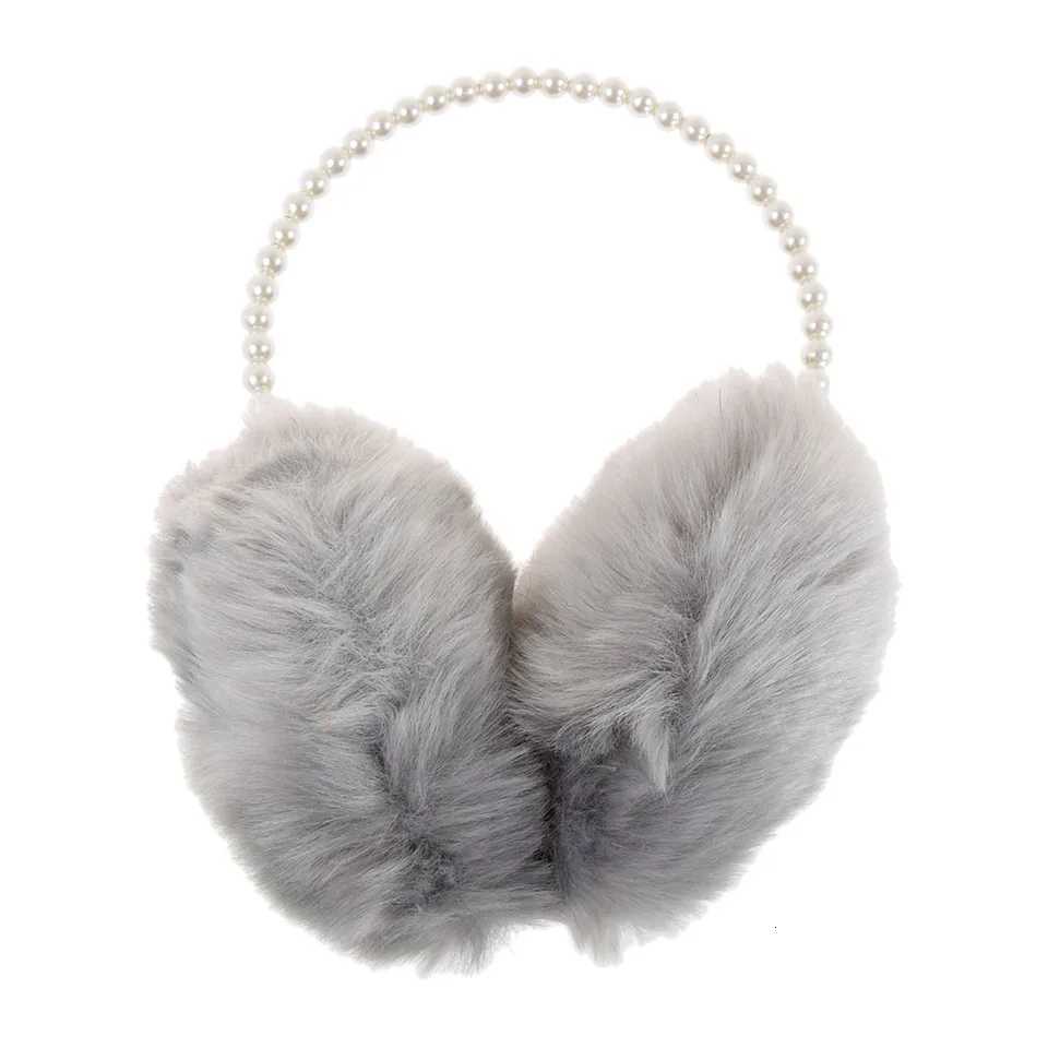 Novelty Pearl Winter Earmuffs Women Fur Earmuff Ear Warmers Girls Imitation Rabbit Plush Warm Ear Muff Ear Hair Accessories W251110
