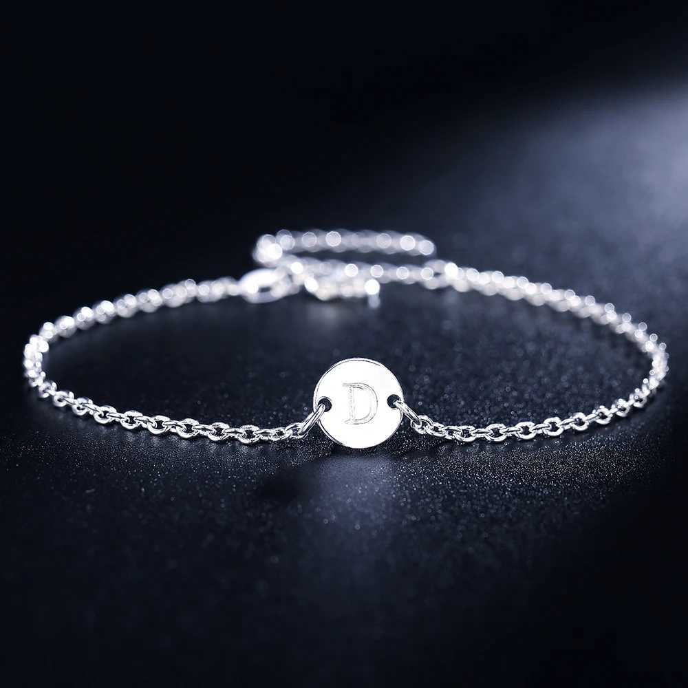New trend 925 sterling Silver 25 letter cards Chain Bracelets for Women Fashion wedding Party fine Jewelry Christmas GiftsT251110