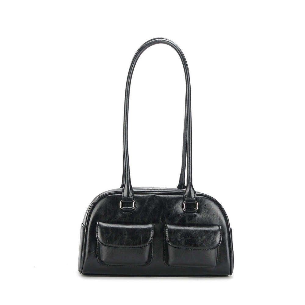 Korean niche spliced shoulder Yunzhen same style dizziness pin bowg Boston armpit bag women chubby 2025 temperament versatile new trend clothing ins