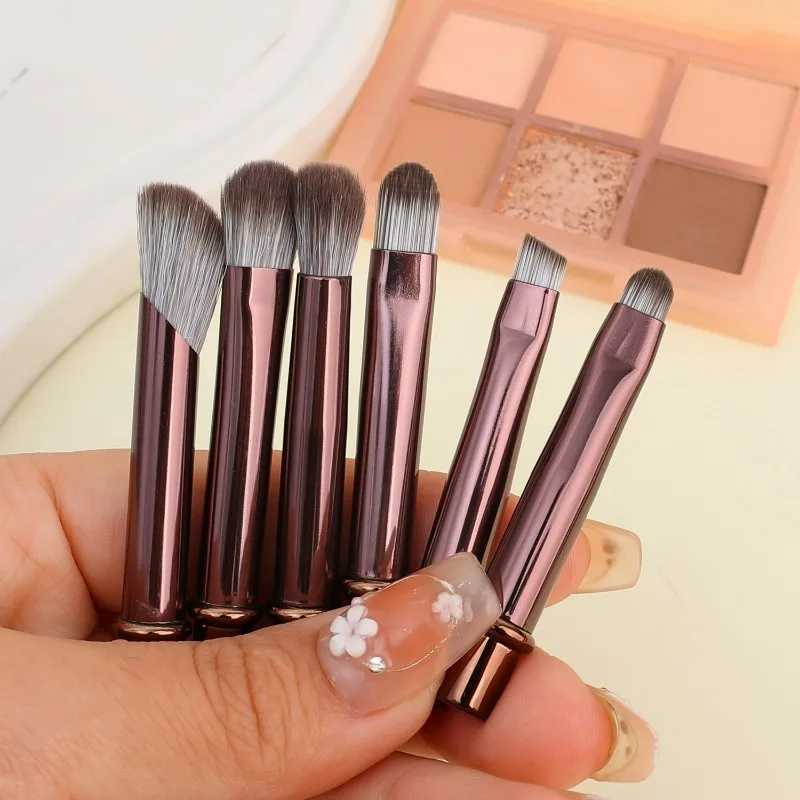 6pcs/set Portable Makeup Brush Replacement Brush Head Eyeshadow Eyeliner Lip Liner Brushes Mini Detail Eye Makeup Tools L251110