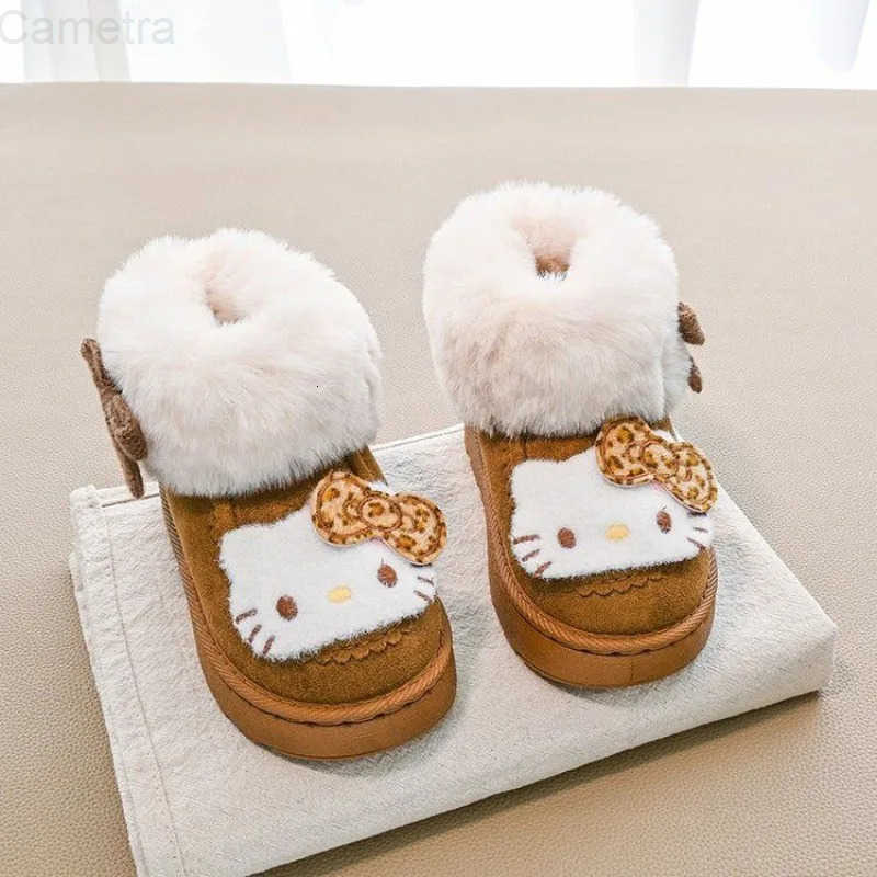 Sanrio Kawaii Hello Kitty Children Cute Cartoon Comfortable Warm Ankle Boots Students Add Cotton Anti Slip Boots Shoes for Kids H251110