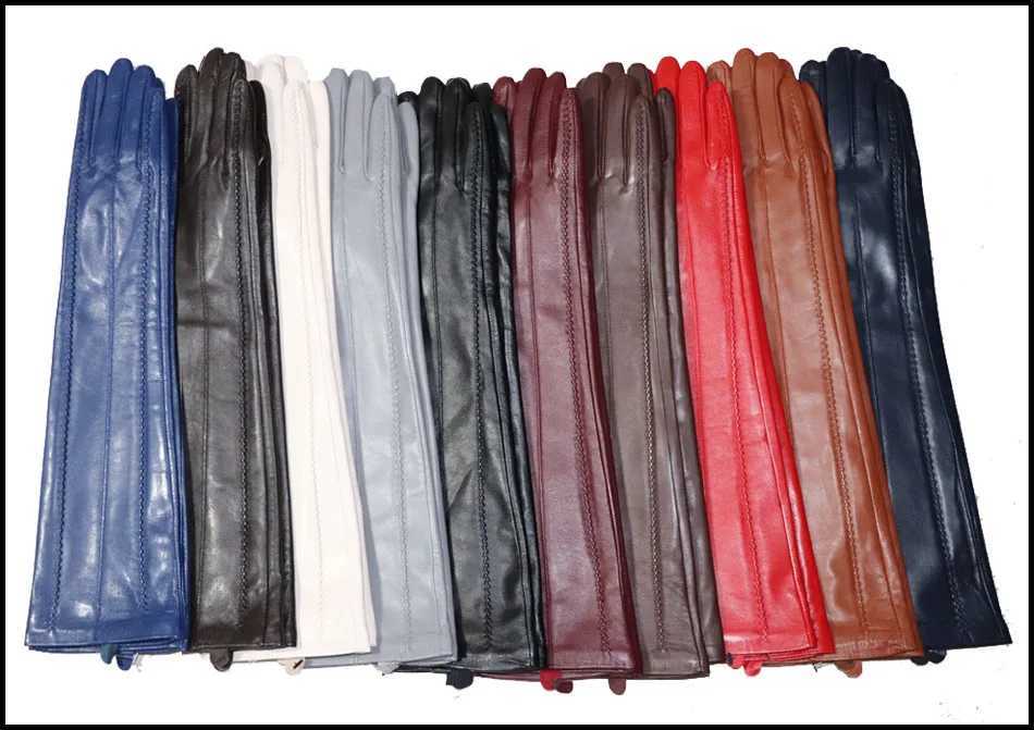 High-end Long Leather Gloves WomensLeather Sleeve Arm Covers Winter Warm Thick and Thin Driving Touch Screen Sheepskin Gloves L251110