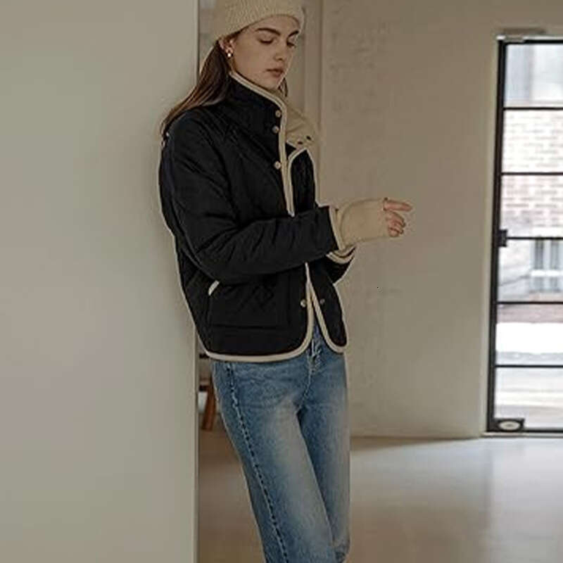 Rui Chuo European and American Lightweight Jacket 2025 Autumn Winter Cross-Border Amazon Wish Foreign Trade Cotton Coat Women's Clothing