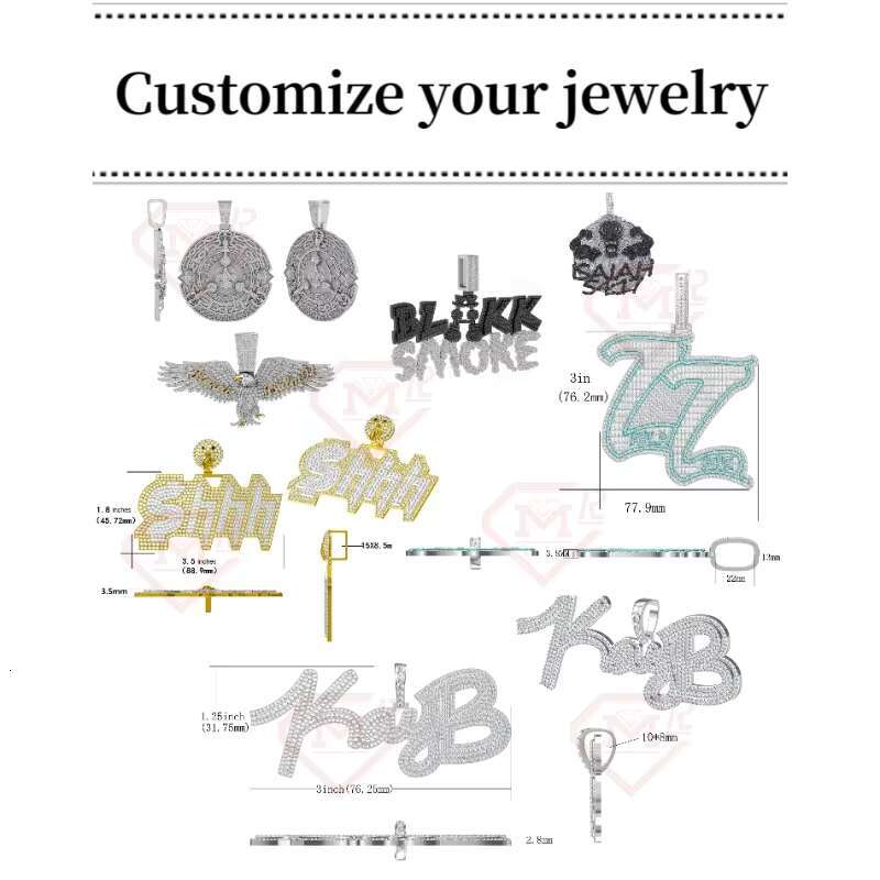 Hiphop Moissanite Pendant 925 Sterling Silver Hamsa Hand Iced Out VVS Custom Moissanite Pendant