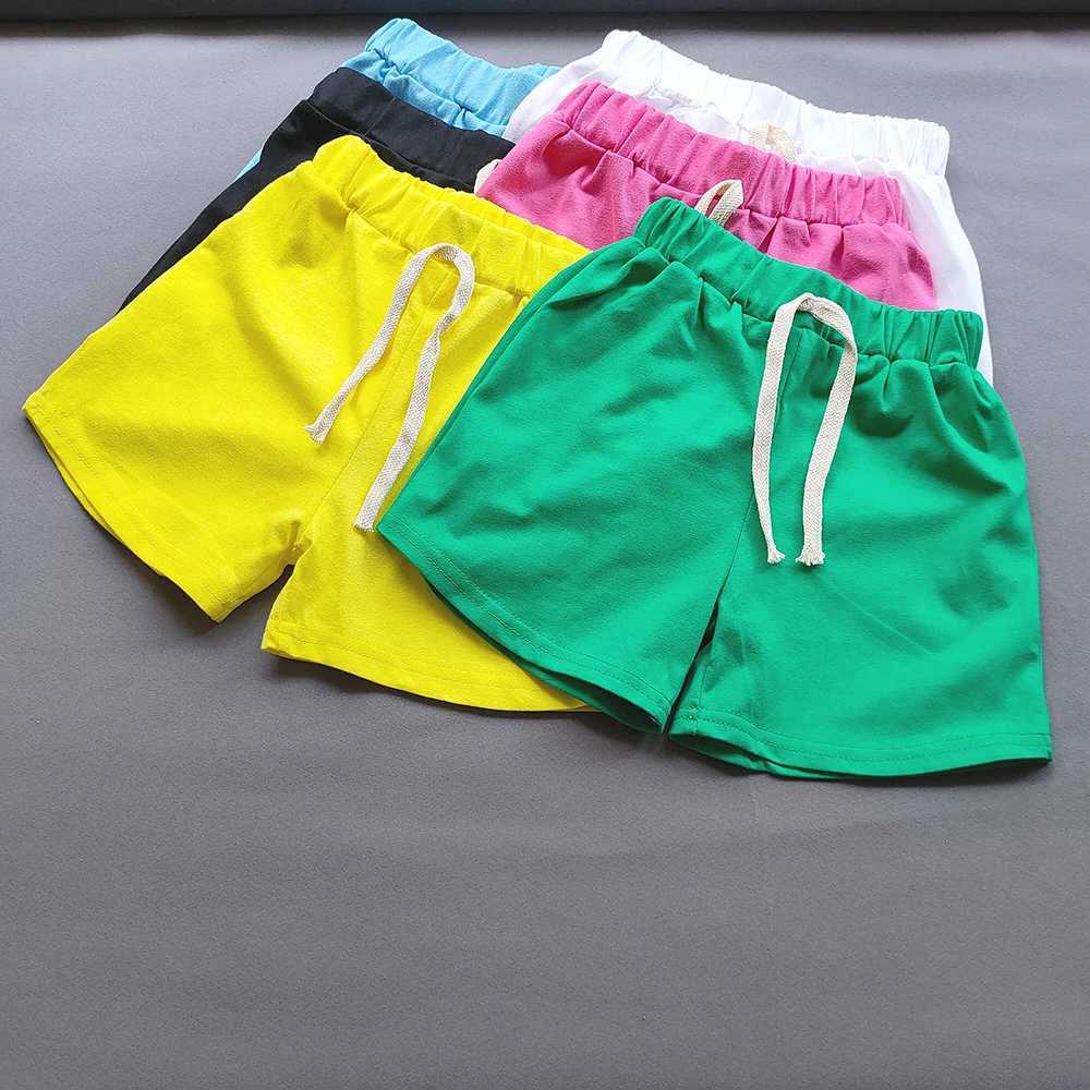Summer girls boys shorts Korean candy color sports shorts girls cotton hot pants casual childrens beach shorts Z250410