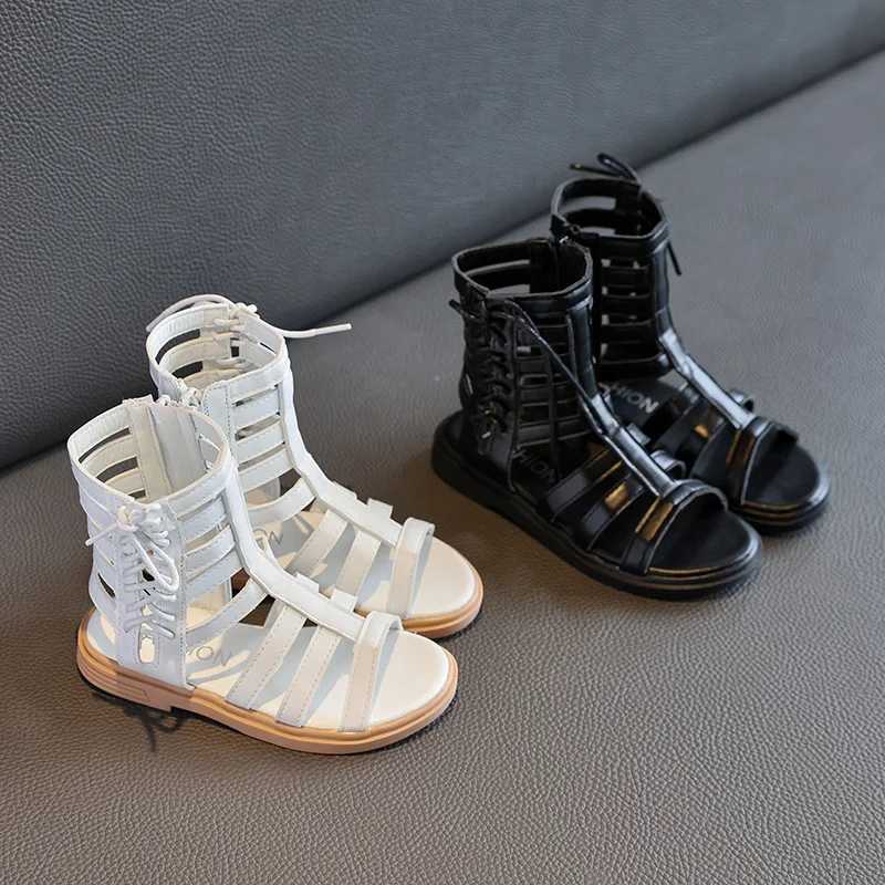 New girls Roman sandals soft soled childrens princess shoes medium-sized large girls shoes childrens sandals cool boots Z250410