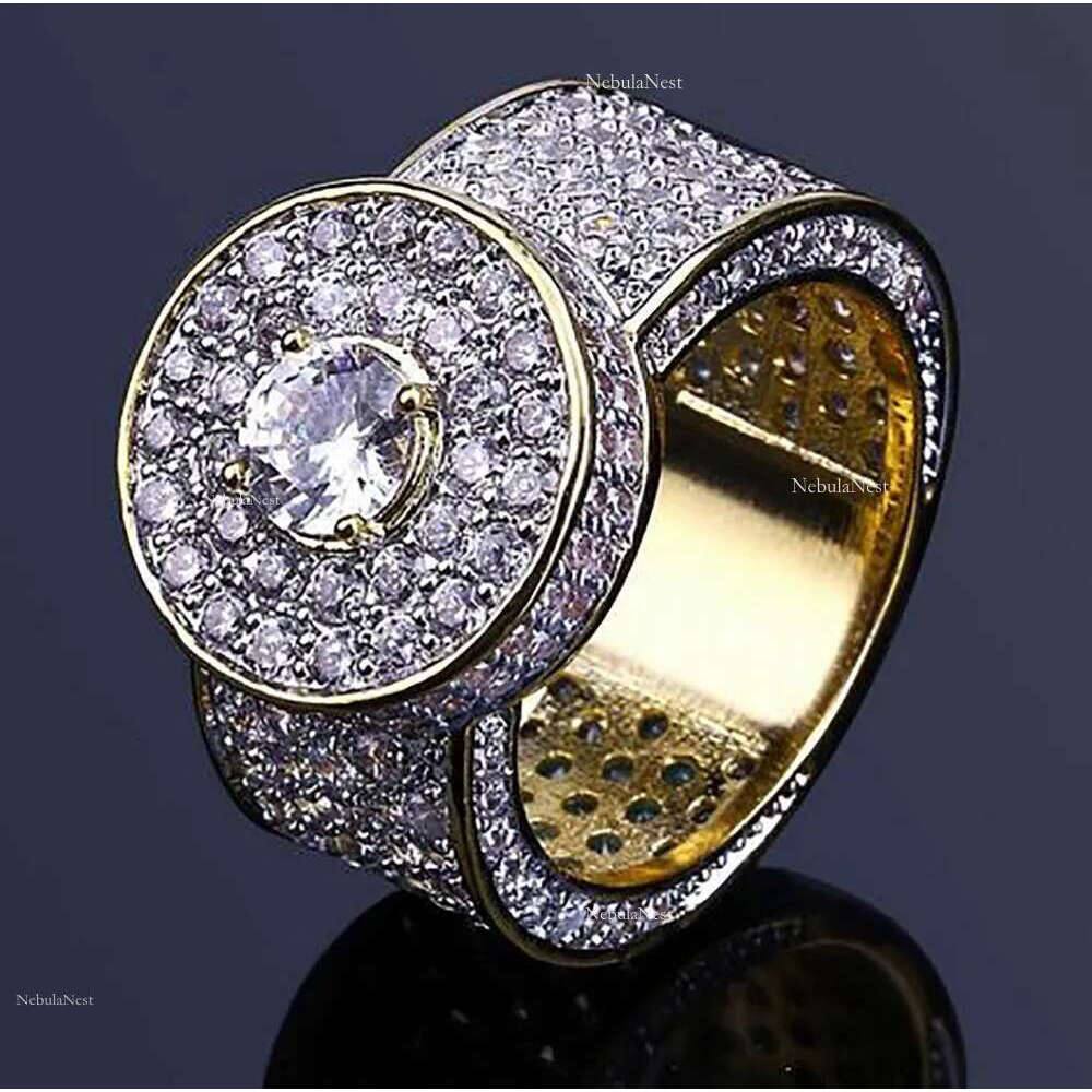 gold iced out mens hip hop jewelry bg cool zirconia stone deisnger men hiphop rings gifts daily wear