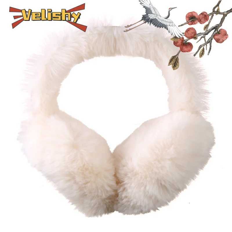 Outdoor Woman Ski Warmer Furry Earmuff Foldable Winter Ear Cover Faux Fur Cold Protection Plush Ear Muffs Fashion Soft Earflap W251110