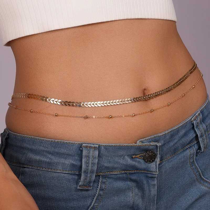 Aihua sexy flat snake chain waist belt used for warm summer beach bikinis simple body chain holiday jewelry accessories X250410