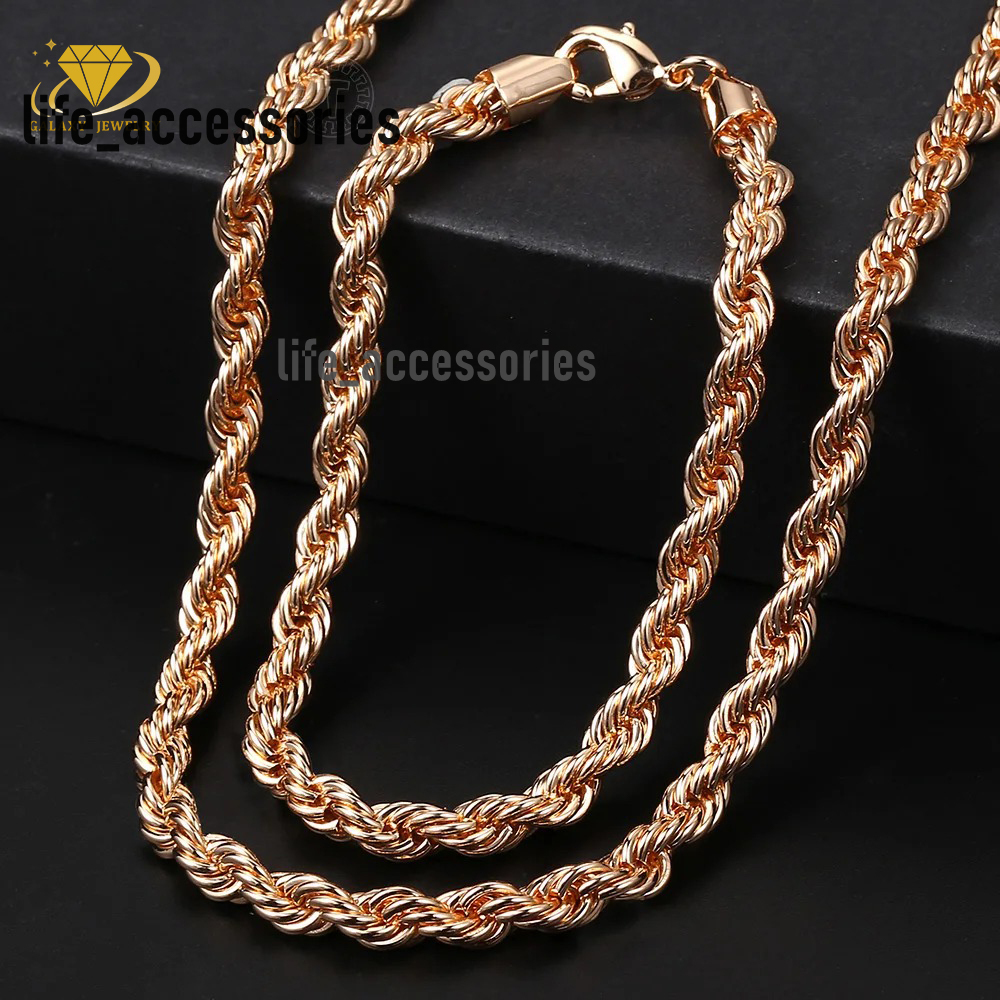 Fashion Fine Jewelry 3mm 4mm 5mm 6mm Chain Hip Hop Luxury 925 Sterling Silver High Quality 18k Gold Plated Custom Men Rope Chain