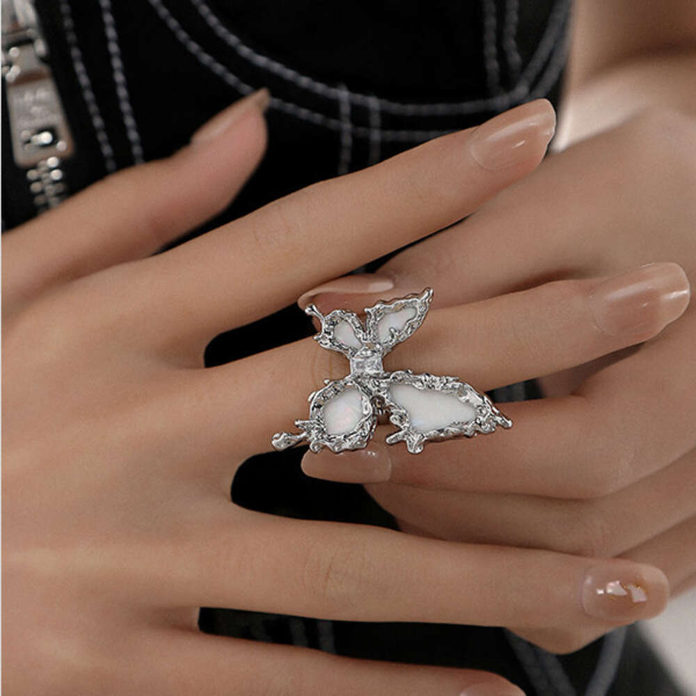 New Chinese Style Three-Dimensional High-End Niche Design Butterfly Zircon Light Luxury Versatile Open Index Finger Ring