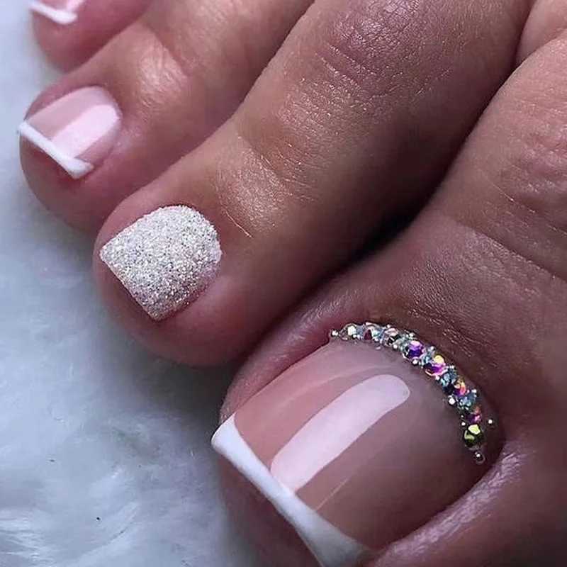 Flash pile drill pressed on fake nails with sticker on the tip of the fake nails butterfly design cute girl fake nails W250410