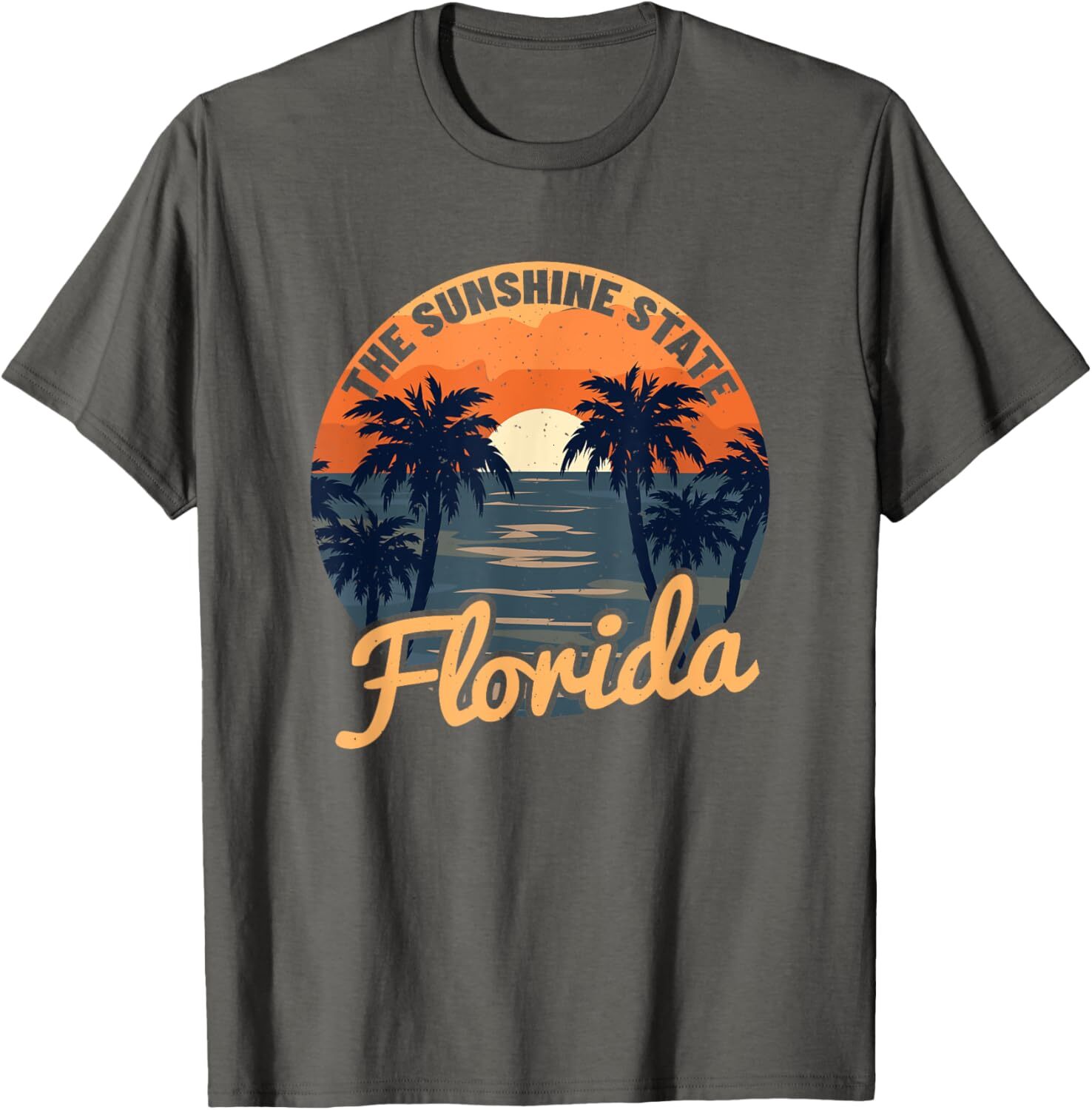 T shirt for Mens Florida Sunset - Throwback Design - Classic Graphic Tee Casual Tops Clothes Short sleeve cool