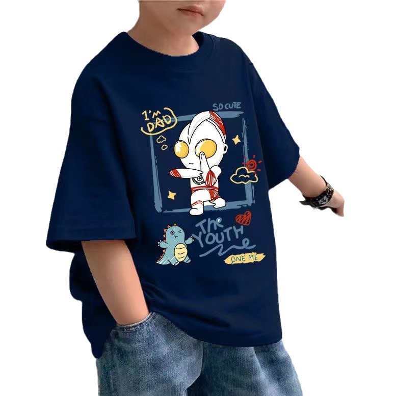Ddmyshoesvip Pure Cotton Boys Short T Shirt Clothing New Style Handsome Top Half Sleeved Mid Size Children S Summer Fashion Trend