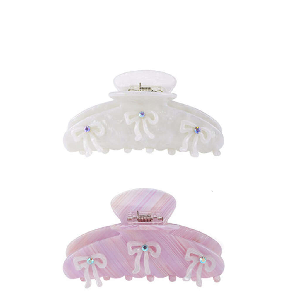 Summer New Bowknot Acetate Claw for Women, Niche Style, Sweet and Cute Back of Head Shark Clip Hair Accessory