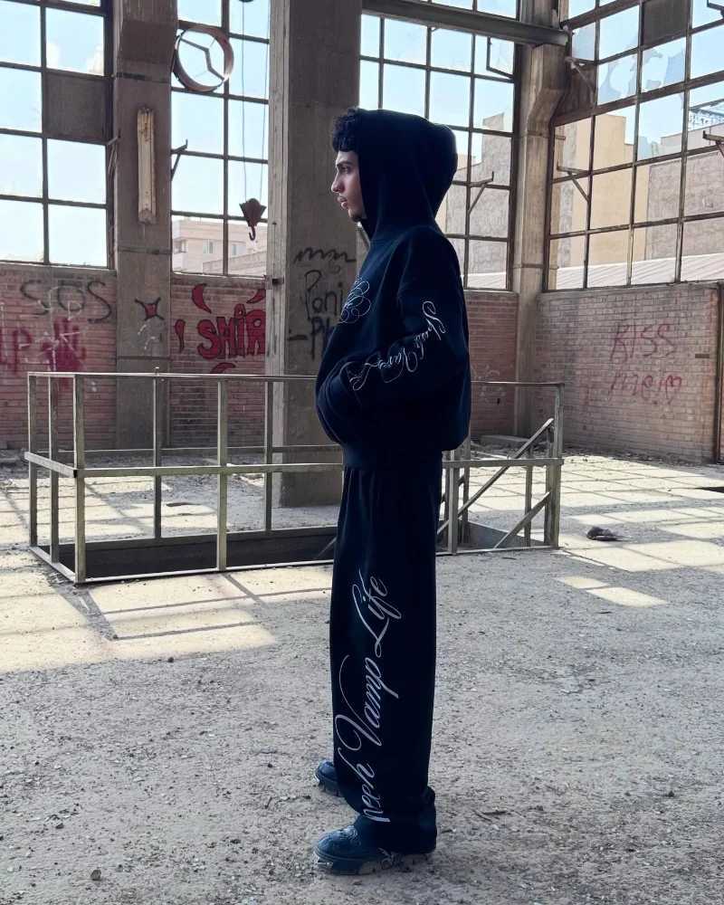 Y2k Men Set Hip Hop Retro Printed American Sportswear Fashion Street Clothing Harajuku Set Winter New Casual Sportswear Women W251110