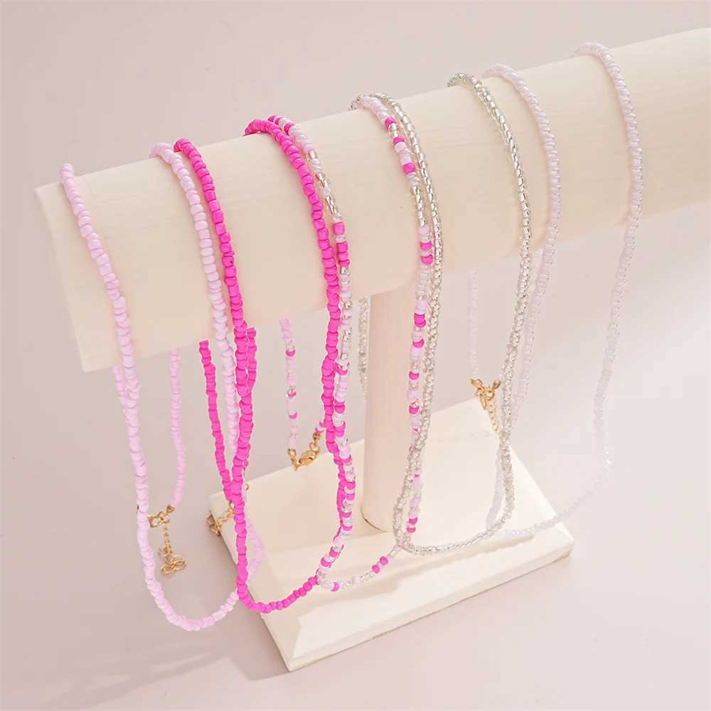 4-5 piece handmade stackable R-bead waist chain used for colorful elastic decoration beach body chain jewelry in Wenbo River vacation X250410