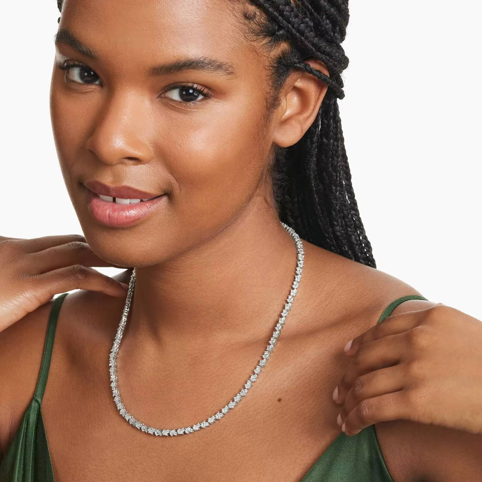 Classic Womens Tennis Chain 5mm Moissanite Diamond Cut Yellow Gold Plated Delicate Sparkle Anklet Body PT950 Material Gift