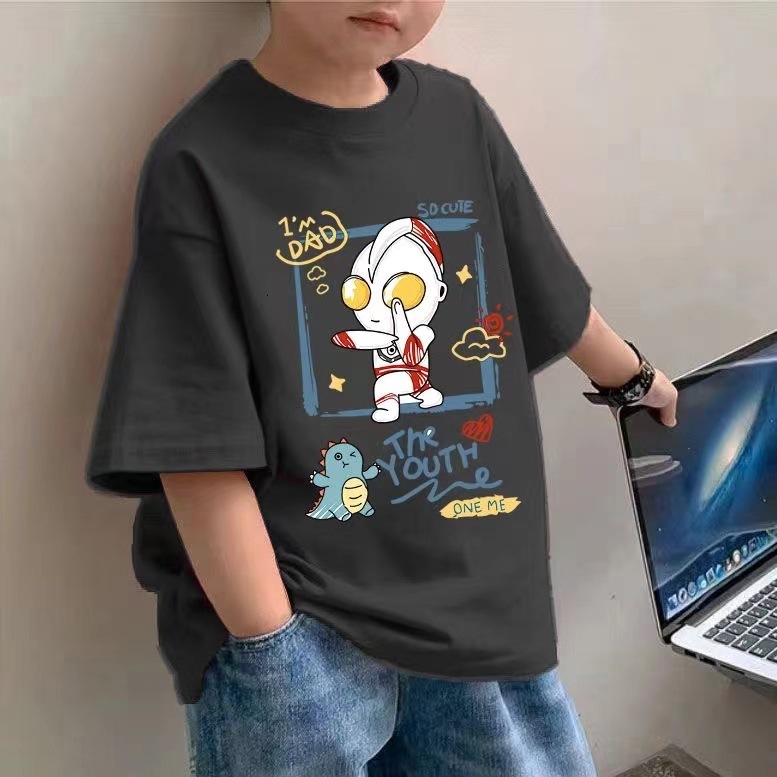 Ddmyshoesvip Pure Cotton Boys Short T Shirt Clothing New Style Handsome Top Half Sleeved Mid Size Children S Summer Fashion Trend