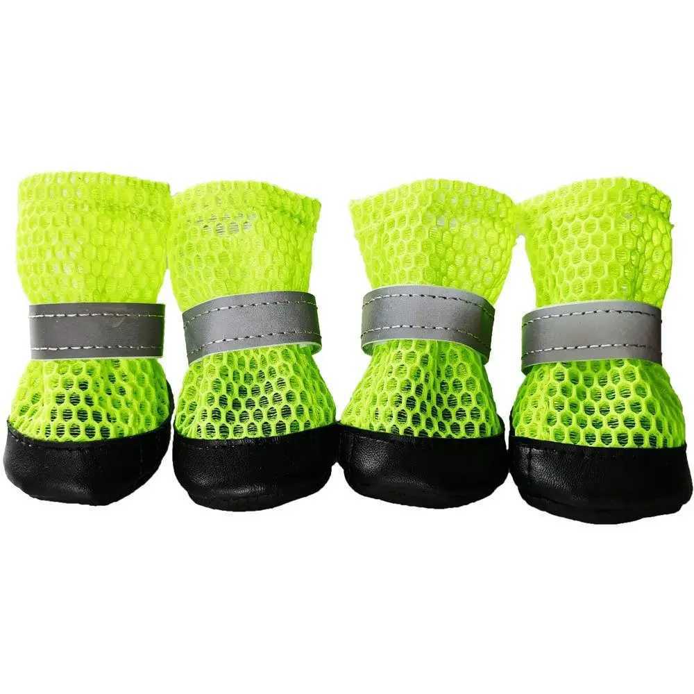 4 pieces/set of reflective dog shoes anti slip and wear-resistant pet foot covers adjustable breathable pet paw protection rain boots T2504010