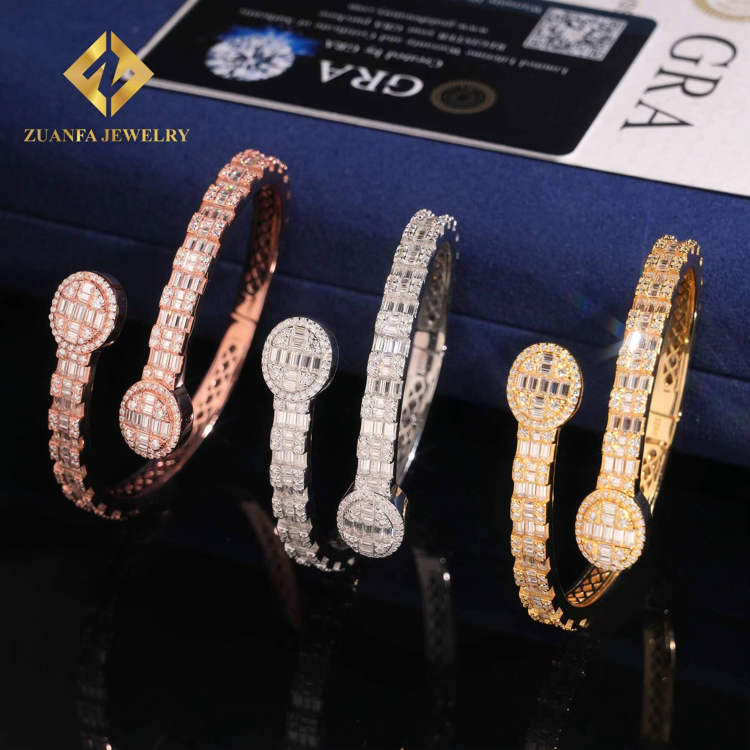 New Arrivals Pass Diamond Tester 925 Solid Silver High Quality VVS Iced Out Moissanite Hip Hop Jewelry Bracelet Bangle