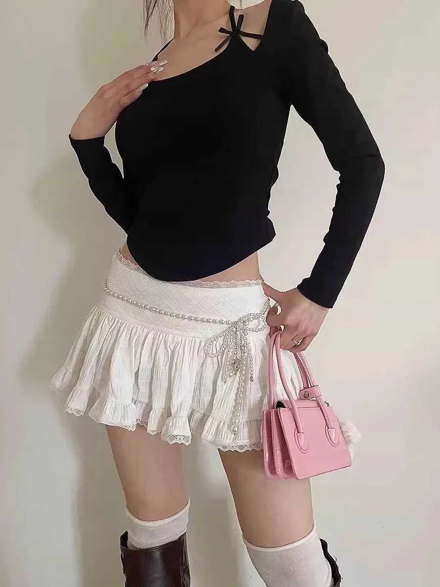 High end pearl waist chain Fem mini Korean version sweet Mti waist fashion Ins style decorated with love dress X250410