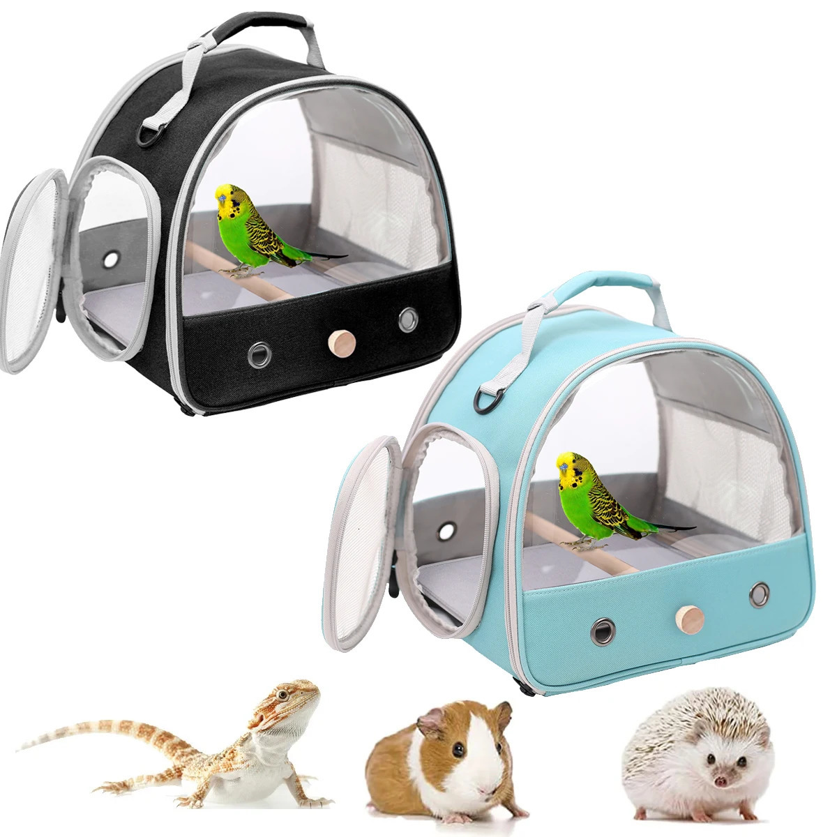 Portable transparent birdcage transport cage breathable birdcage travel bag small pet access control window foldable outdoor bag 250403