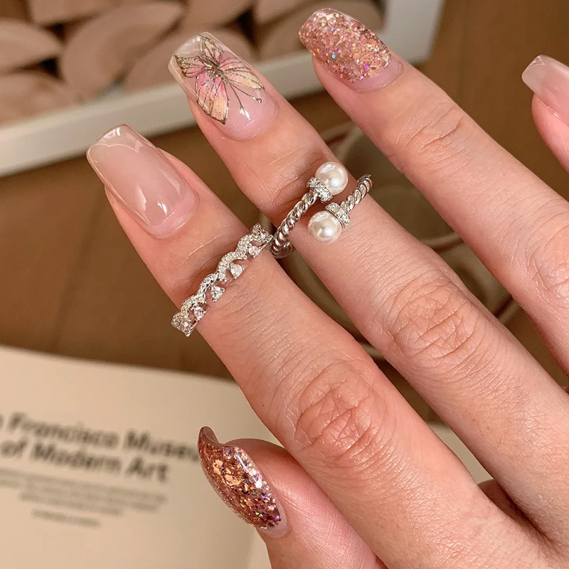 S925 Women's Pure Silver Brushed Zircon Ring Retro Style Luxury High-end Fashion Ring Non Fading Touch Designer Ring Index Finger Opening Ring