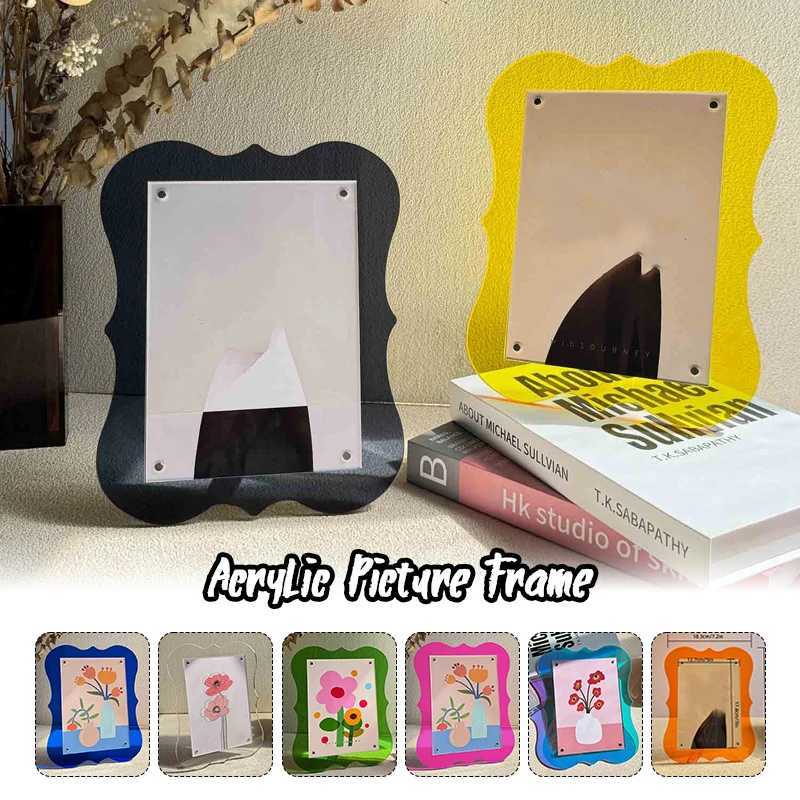 Colorful Acrylic Picture Wavy Desktop Display 7-inch Postcard Home Table Decor Transparent Photo Frame L251110 H260306