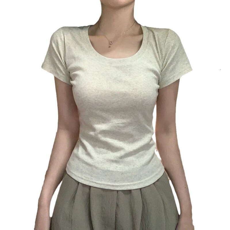2025S Designer Women S T Shirt American Sleeved Shoulder T Shirt For Women In Summer New Slim Fit And Spicy Girl Short Style Student Top Design Sense