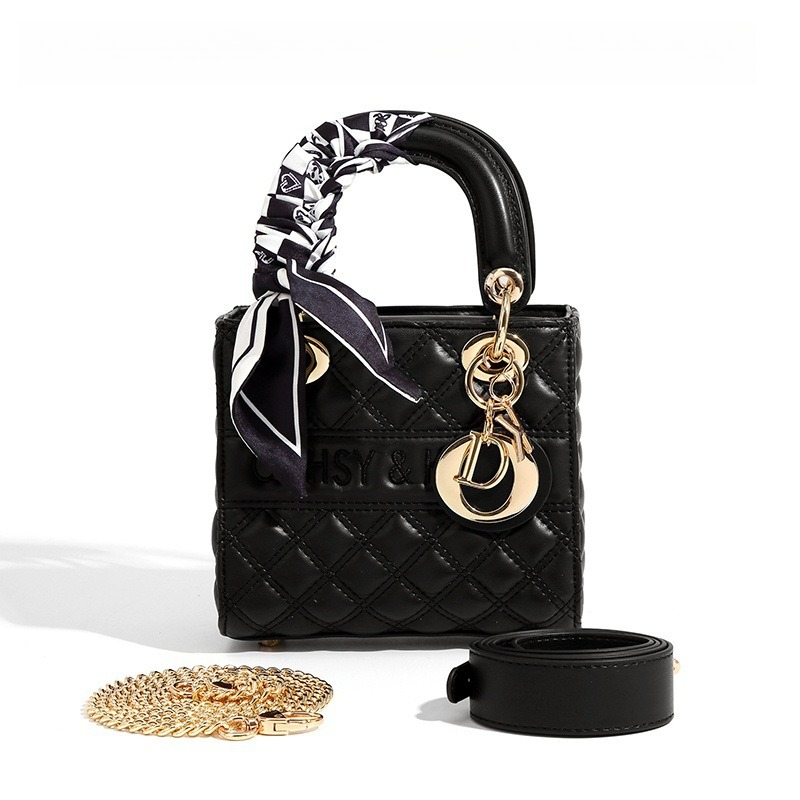 ChvainsKuen Genuine Leather Diamond Pattern Princess Bag 2025 New Women's Birthday Gift Lightweight Luxury Handbag Crossbody Bag