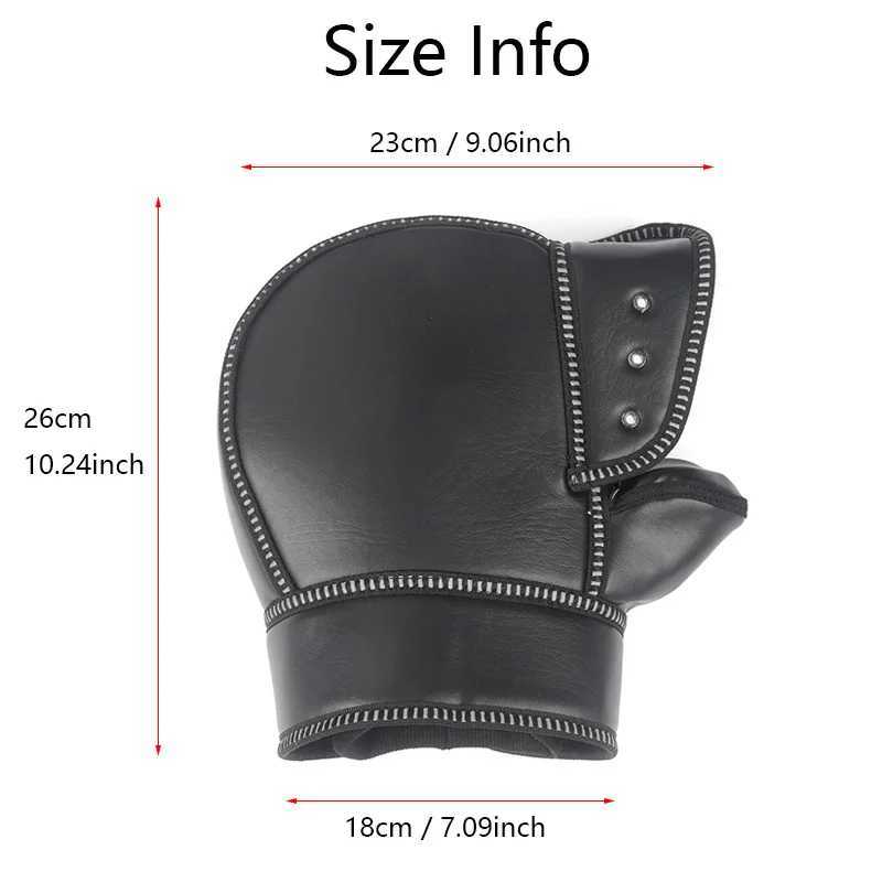 1Pair Motorcycle Handlebar Muffs Protective Motorcycle Scooter Thick Warm Grip Handle Bar Muff Rainproof Winter Warmer PU Gloves S25118