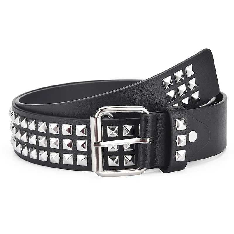 Trend Rivet Belt Heavy Metal Belt Mens Bun Punk Nightclub Rock Style Belt Jeans Belt Y2K Belt Fashion Decoration Belt X250410