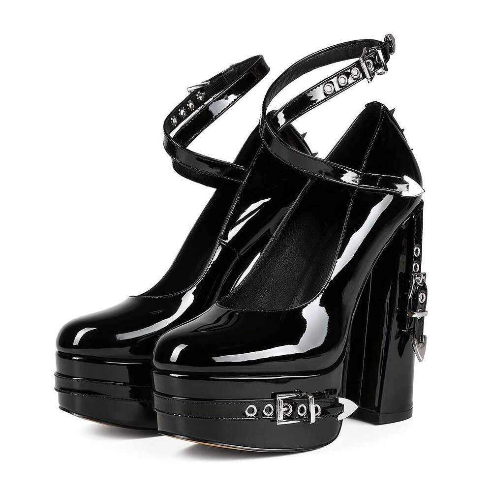 Fashionable Rivet Thick High-Heeled High Quality Platform Shoes