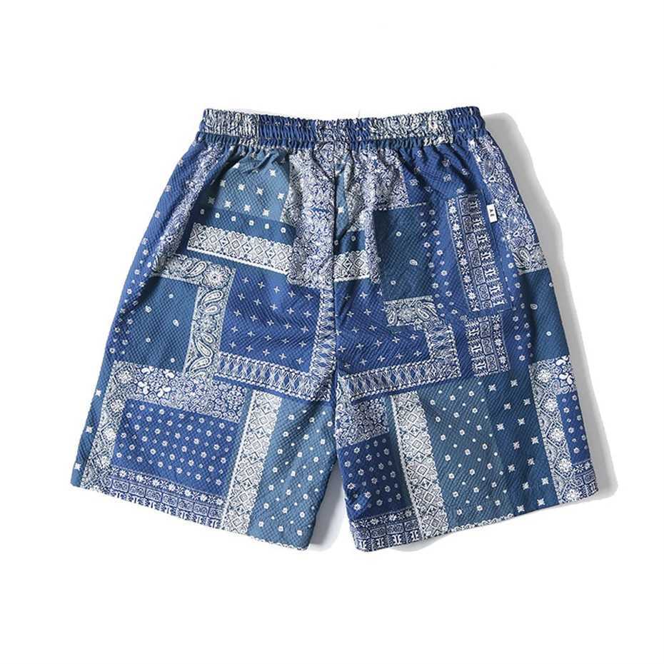 Mens Hawaiian board shorts streetwear Paisley printed casual shorts mens Harajuku summer quick drying breathable knee pants X250410
