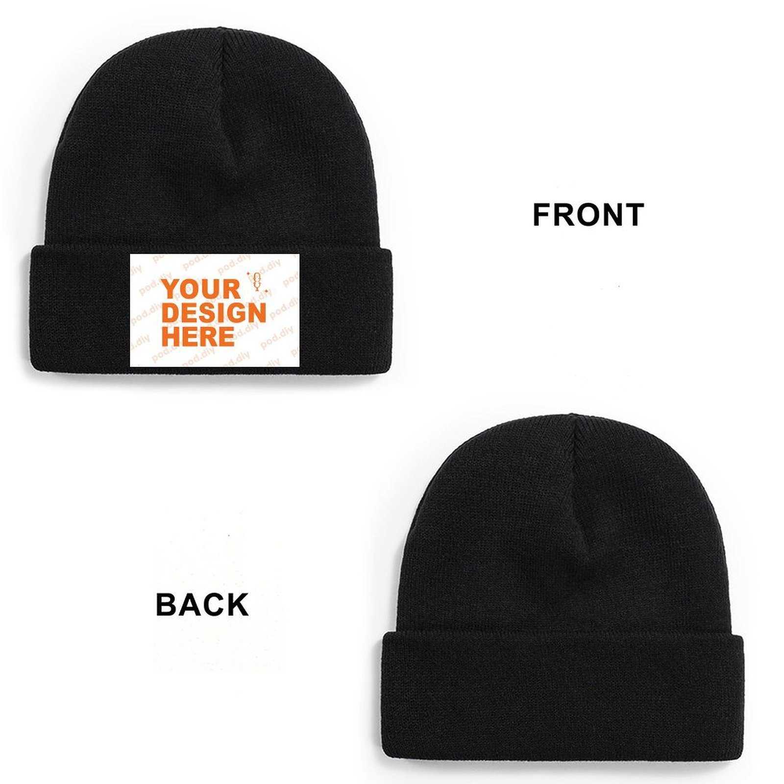 POD.DIY Unisex Knitted Cap Customizable Personalized Knitted Cap Soft Warm Brimless Hat