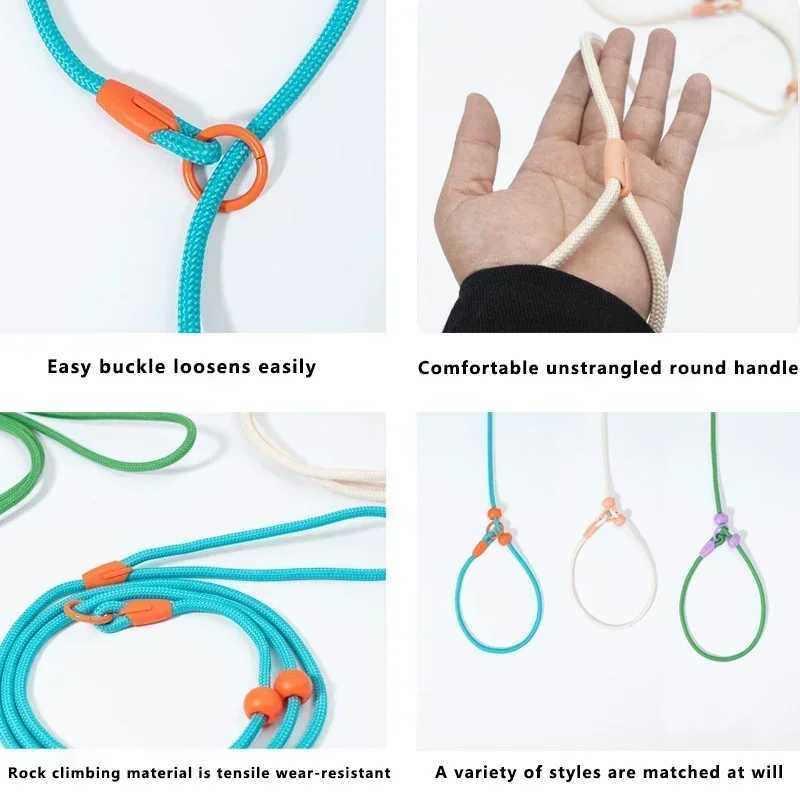 150cm Pet Dog Training Round Rope Light Weight Nylon P Chain Collar Adjustable for Small Medium Dogs Walking Leash Pet Supplies J251110