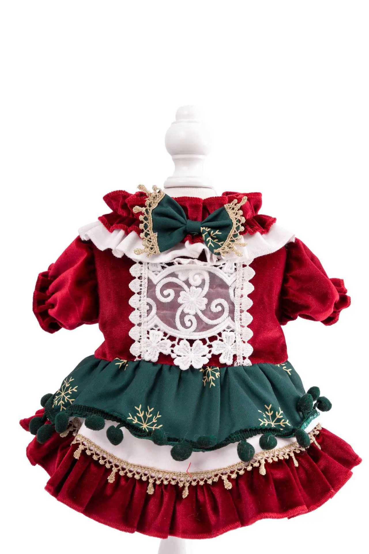 Christmas Dog Dress Winter Pet Clothes Small Dogs Maltese Yorkie Poodle Puppy Outfit Warm Velvet Skirt Cute Pet Costume Apparel J251110