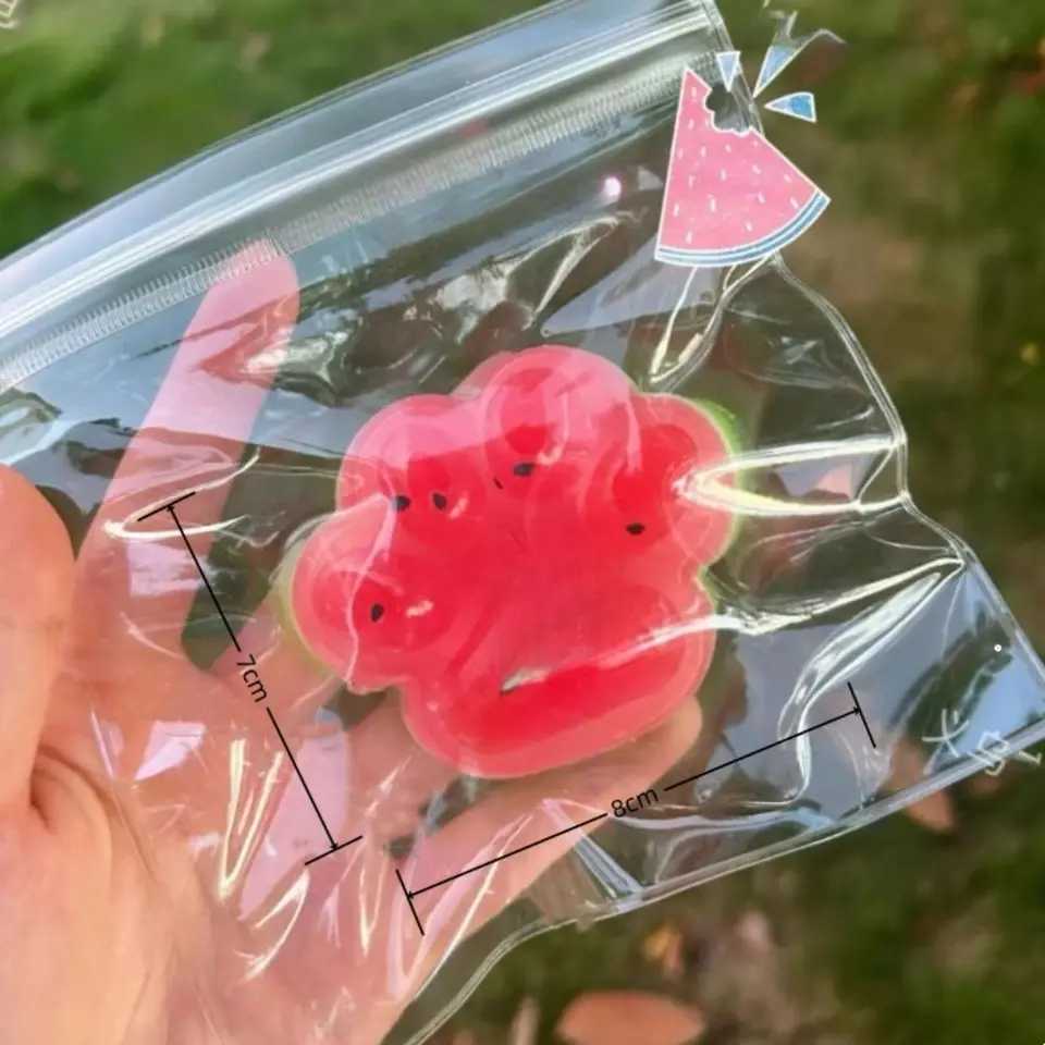 New Arrival Squishy Squeeze Toy Cat Paw Simulated Watermelon Pinch Toy Slow Rebound Relief Gift Decompression Toy for Adult Kids T250410