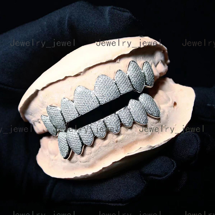 Custom Diamond Grillz 14K Gold Plated 925 Sterling Silver VVS Moissanite Diamond Hip Hop Grillz for Teeth