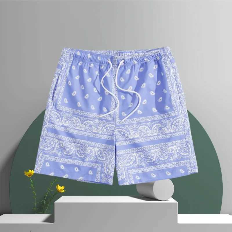 3D printed Hawaiian womens oversized sports shorts summer casual stretch waist shorts outdoor mens running sports shorts X2504101