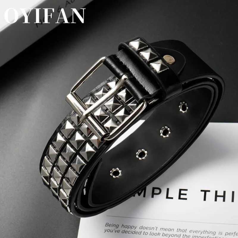 Trend Rivet Belt Heavy Metal Belt Mens Bun Punk Nightclub Rock Style Belt Jeans Belt Y2K Belt Fashion Decoration Belt X250410