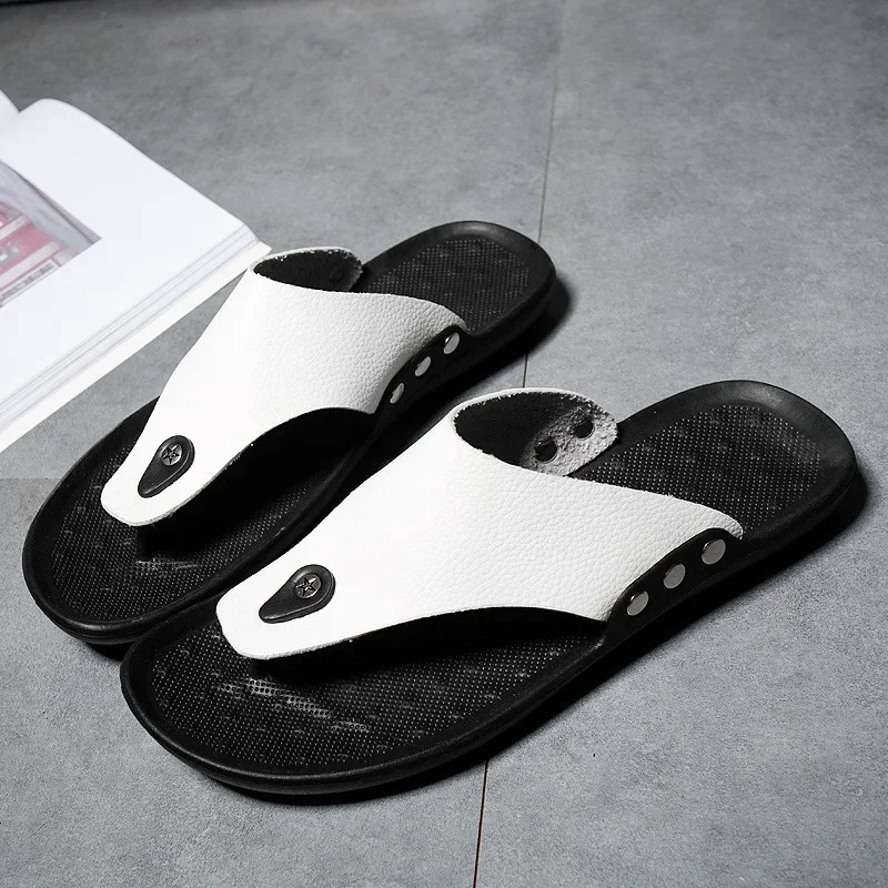 YRZL Mens Summer Flip Top Non slip Comfortable Beach Sandals Mens Lightweight EVA Slippers Mens Shoes 250408