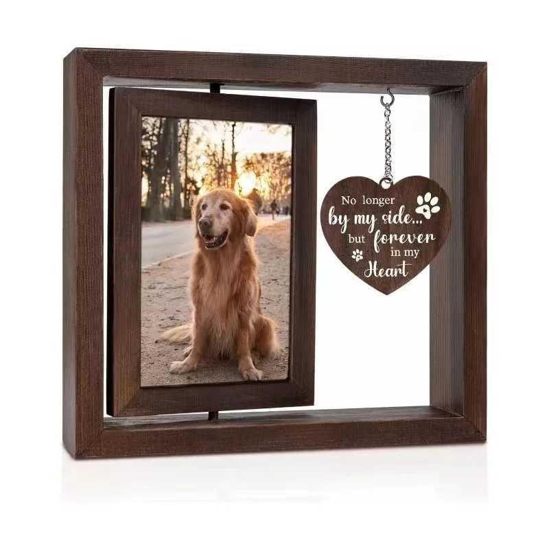 Dog Rotating Pet Commemorative Gift Wooden Double-sided Photo Frame Table Decoration L251110 H260306