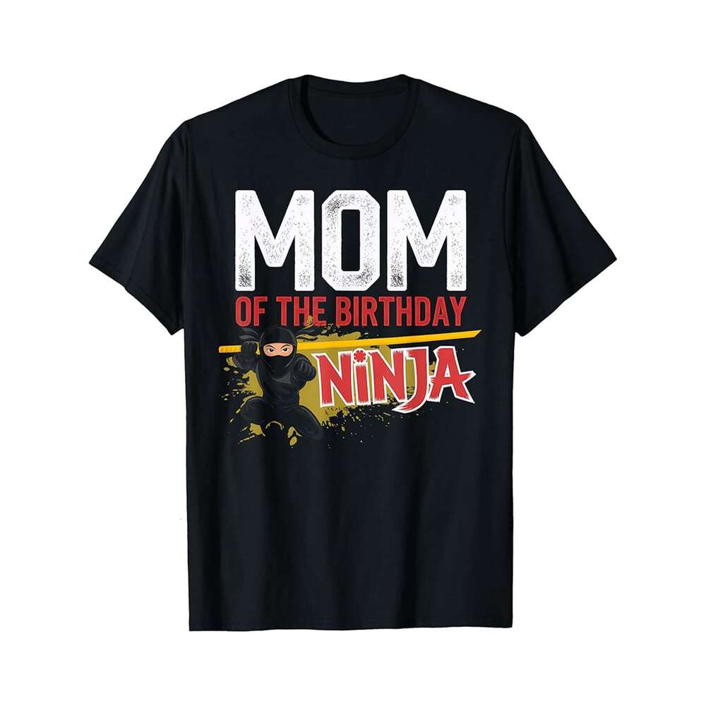 Designer T shirt Ninja Birthday Mom of the Birthday Party Superhero - 220g T shits