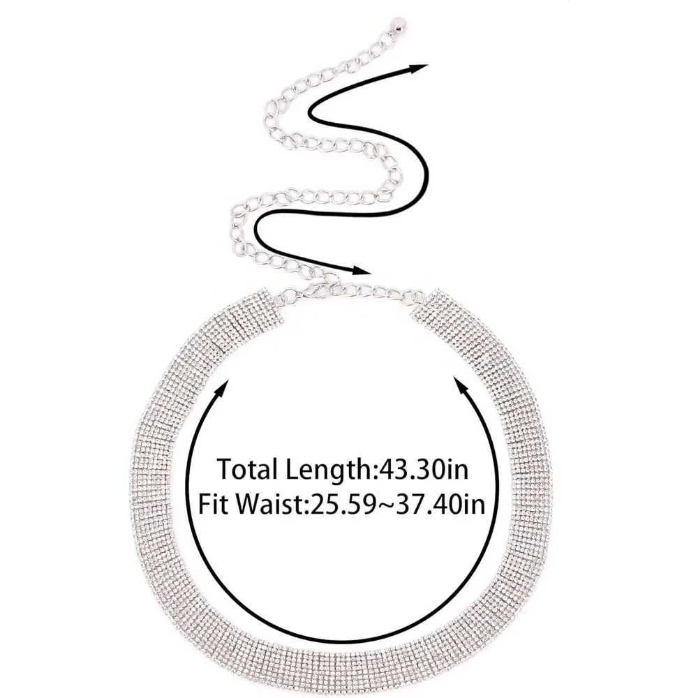 Wens Sparkle Water Diamond Chain Belt Sparkling Belt Wedding Dress Formal Dress X250410