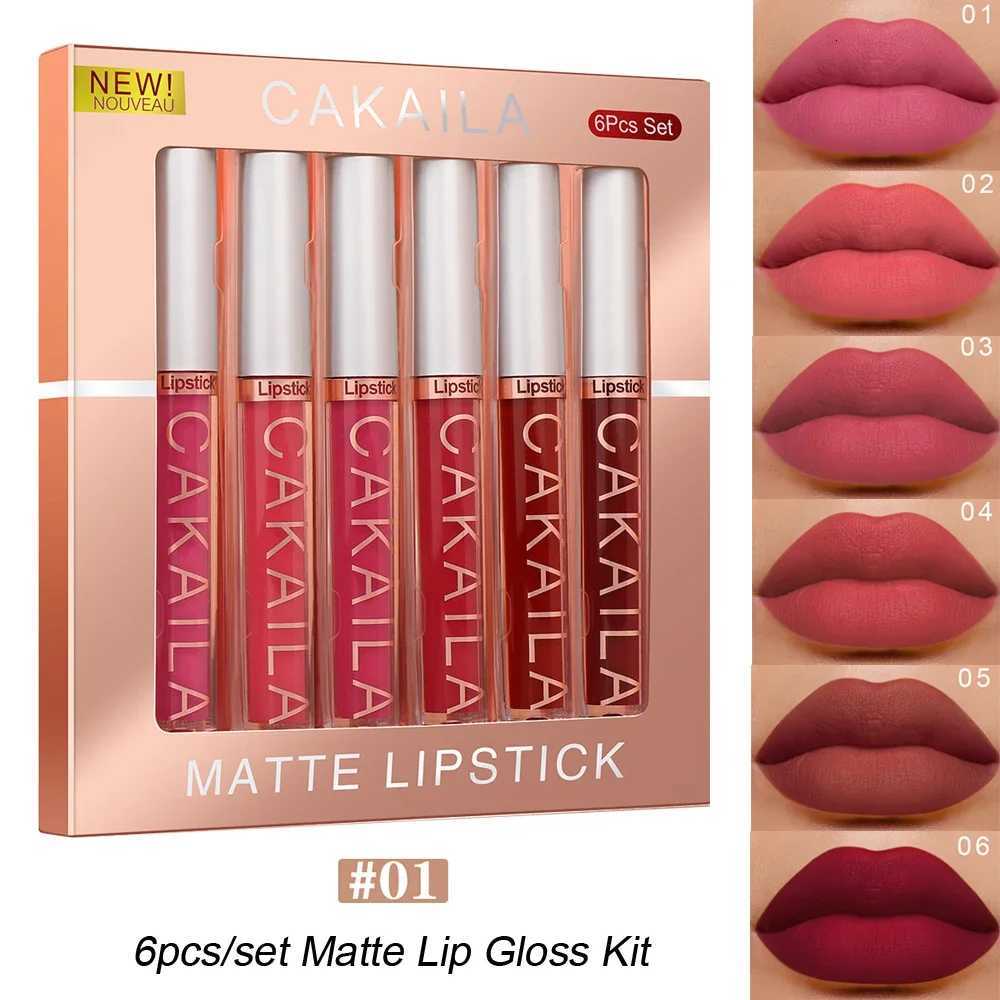 6-Color Liquid Matte Lipstick Set Velvet Matte Lip Gloss Kit Waterproof Moisturizer Easy To Wear Sexy Red Silky Lip Glaze MakeupT251110
